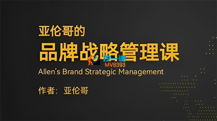 亚伦哥《品牌战略管理课》