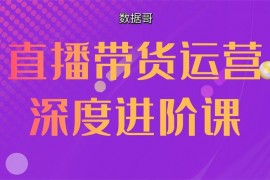 数据哥《直播带货运营深度进阶课》