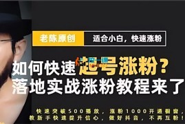 老陈《抖音快速起号实战教程》