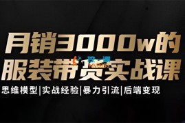 高利峰《月销3000w的服装带货实战课》