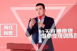 网红叫兽《30天直播带货爆单变现训练营》