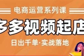 小乔《多多视频起店蓝海项目》