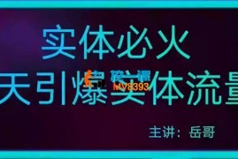 岳哥《7天引爆同城流量变现课》