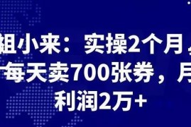 祖小来《外卖代金券和平台会员卡项目》