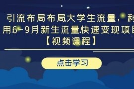 第九公社《引流布局大学生流量变现项目》