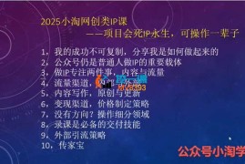 小淘《2025网创类IP课》