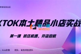 安雅《TikTok本土精品小店出海实战营》