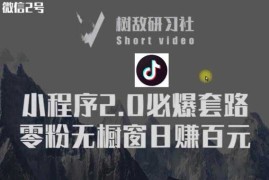 抖音小程序2.0必爆套路零粉无橱窗日赚百元玩法