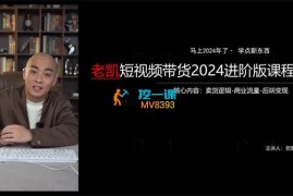 老凯《短视频带货2024进阶版课程》