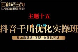 云鹤《抖音千川优化实操班》