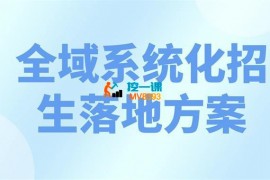 张树森《全域系统化招生落地方案》