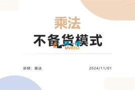 乘法《不备货电商玩法1.0》