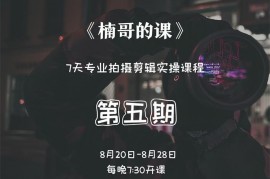 楠哥的课《第五期拍摄剪辑训练营》