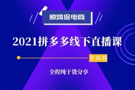 惊鸿侃电商《2021拼多多线下直播课》