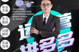 纪主任《拼多多系统化课程》