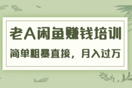 《老A闲鱼赚钱培训》简单粗暴直接，月入过万真正的闲鱼战术实课