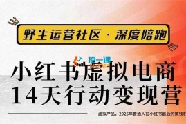松月《小红书虚拟电商14天变现训练营》