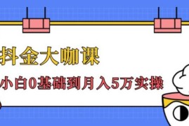 抖金大咖课：少奇全年52节抖音变现魔法课，小白0基础到月入5万实操