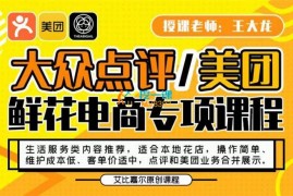 王大龙《大众点评美团鲜花电商专项课程》