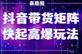 高鹏圈《抖音带货矩阵快起高爆玩法》