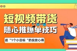 木木《短视频带货随心推爆单秘诀》