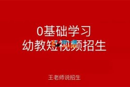 王老师《0基础学习幼教短视频招生》