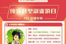 黄岛主《公众号流量主变现副业项目》