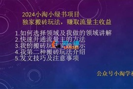 小淘《小绿书项目独家搬砖玩法》