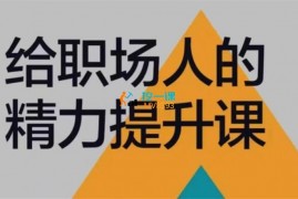 钟幼民《给职场人的精力提升课》