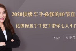 2020顶级车手必修的10节直通车课,亿级操盘手手把手带你七天小白变大神