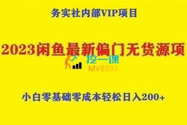 务实社《2023闲鱼偏门无货源项目》