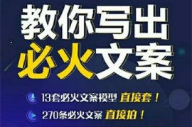 陈厂长《教你写必火文案》