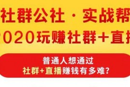 2020一起玩赚社群+直播：社群快速满人技术