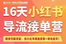 蔡汶川《16天小红书导流接单营》