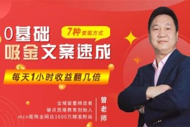 曾老师《零基础吸金文案速成》