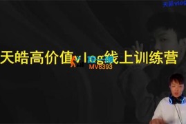 天皓《高价值vlog线上训练营》