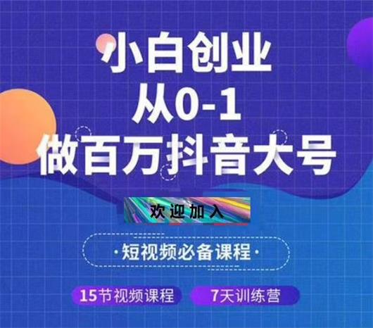 小白创业从0-1教你做百万抖音大号