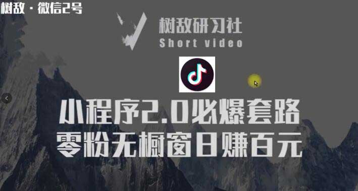 树敌研习社6月抖音课程：抖音小程序2.0必爆套路零粉无橱窗日赚百元玩法