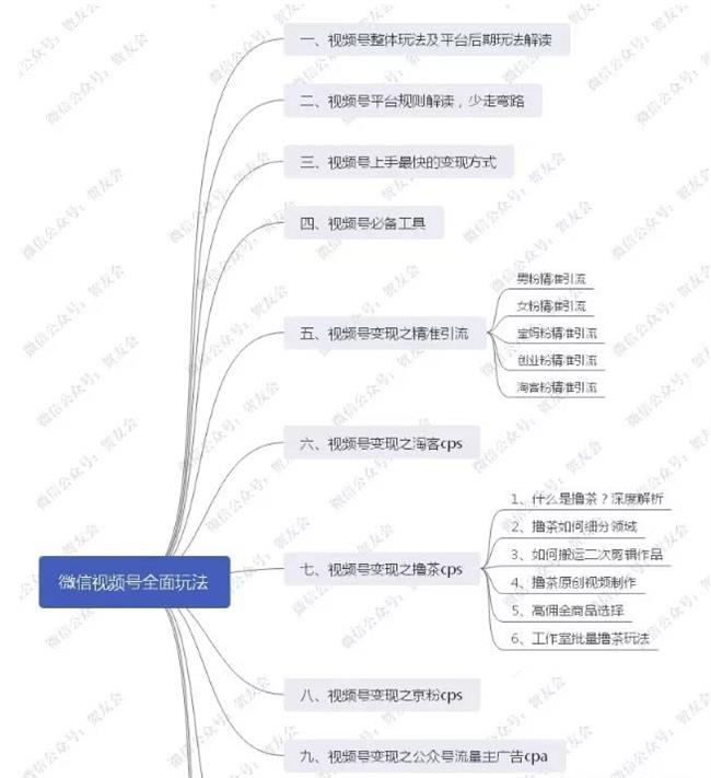 贺友会《微信视频号引流与变现全方位玩法》课程思维导图预览