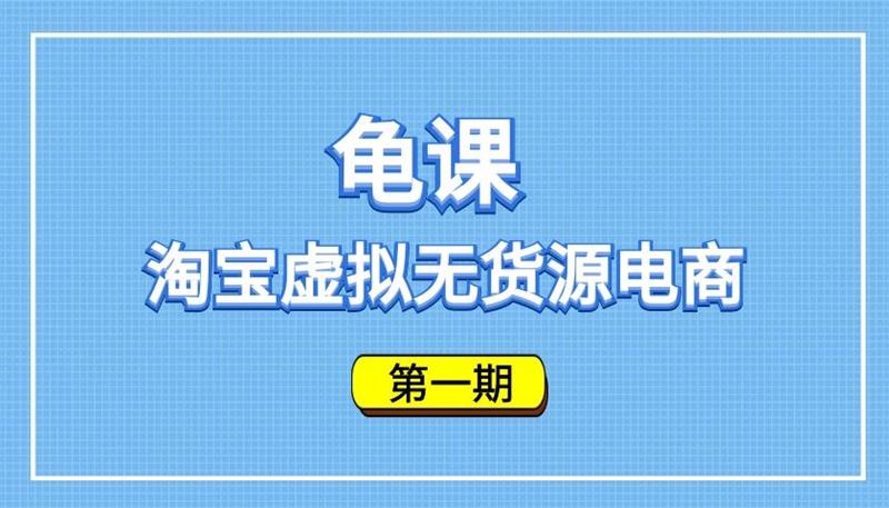 龟课《淘宝虚拟无货源电商第1期》