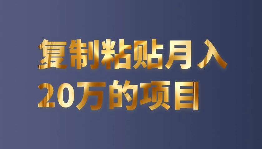 boss修炼社《复制粘贴月入20万的项目》