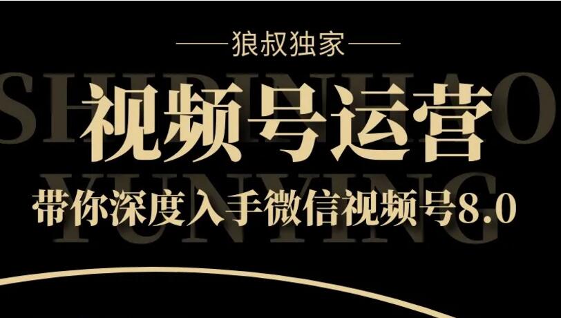 狼叔《视频号运营实战课8.0》课程封面