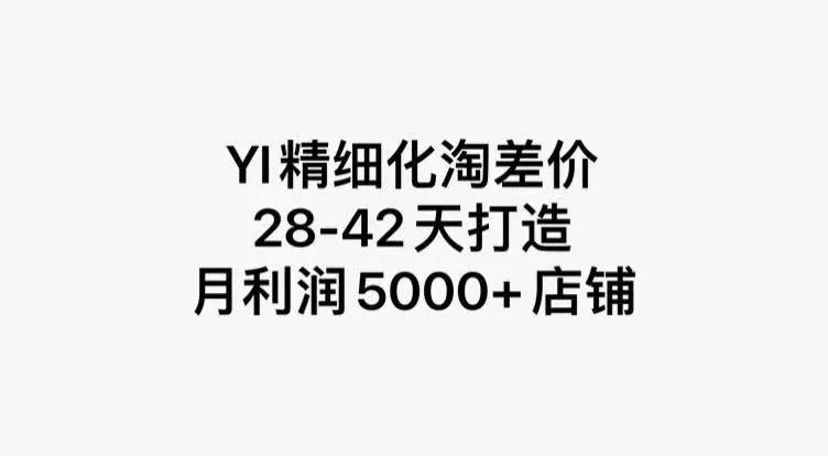 YI《精细化淘差价》课程封面