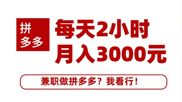 搜外网《每天2小时做拼多多月入3000元》