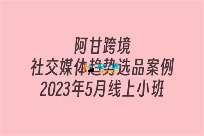 阿甘《社交媒体趋势选品案例》课程封面.jpg