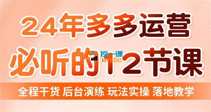 老陶《12节必听2024拼多多运营秘籍》