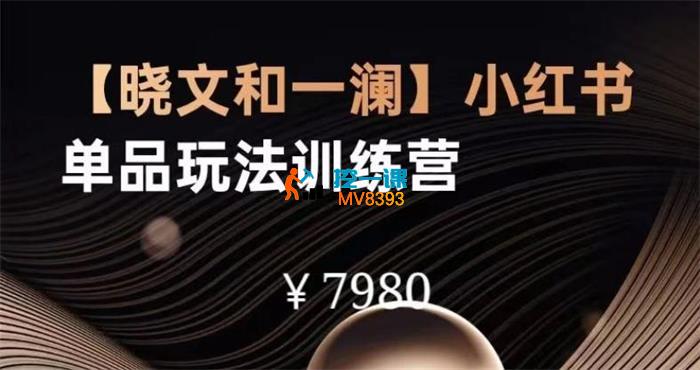 晓文和一澜《小红书单品玩法训练营》