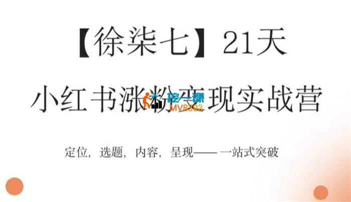 徐柒七《小红书涨粉变现实战营》