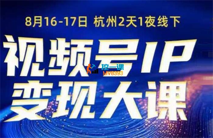 群响《视频号IP变现线下大课8月16-17日》
