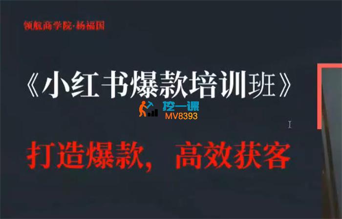 杨福国《小红书爆款培训班》